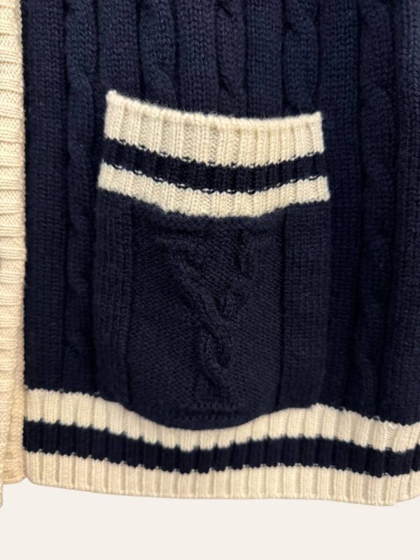 Saint Laurent Cable Knit Cashmere Cardigan