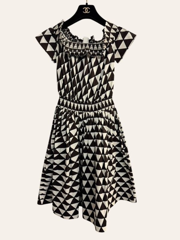Prada Off Shoulder Triangle Dress