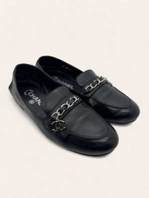 Chanel CC Charm Loafer Size 37.5
