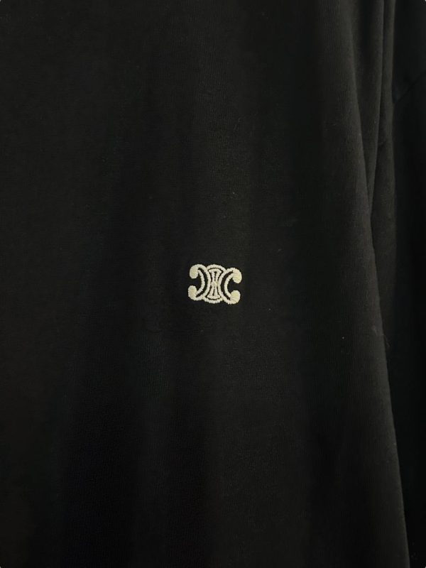 Celine Triomphe Embroidered Logo T-Shirt