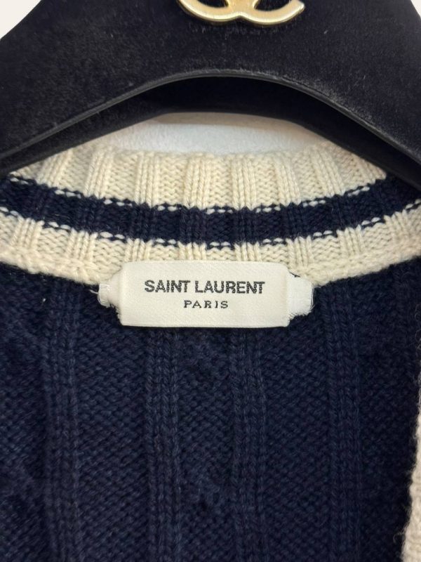 Saint Laurent Cable Knit Cashmere Cardigan