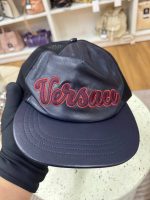 Versace Leather Mesh Logo Hat
