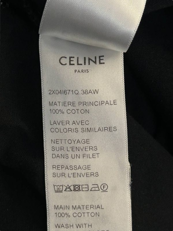 Celine Triomphe Embroidered Logo T-Shirt