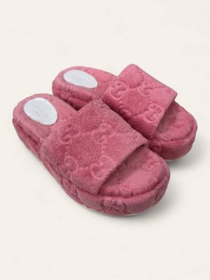 Gucci Monogram Platform Slides Size 36