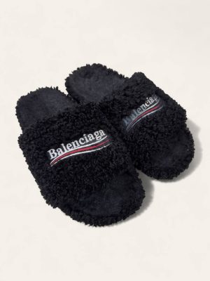 Balenciaga Shearling Slides Size 41