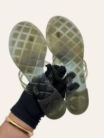 Chanel Camellia Rubber Sandal Size 38