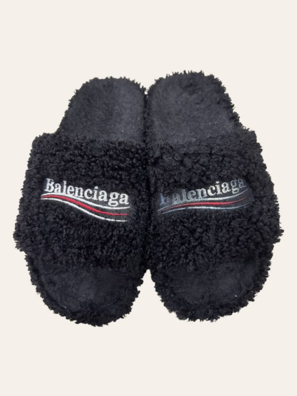 Balenciaga Shearling Slides Size 41