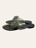 Chanel Camellia Rubber Sandal Size 38
