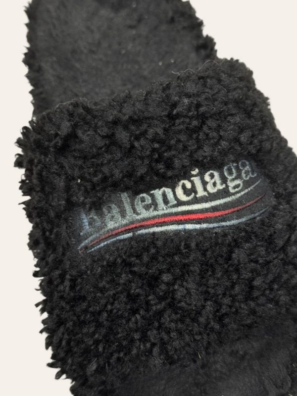 Balenciaga Shearling Slides Size 41