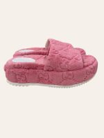 Gucci Monogram Platform Slides Size 36