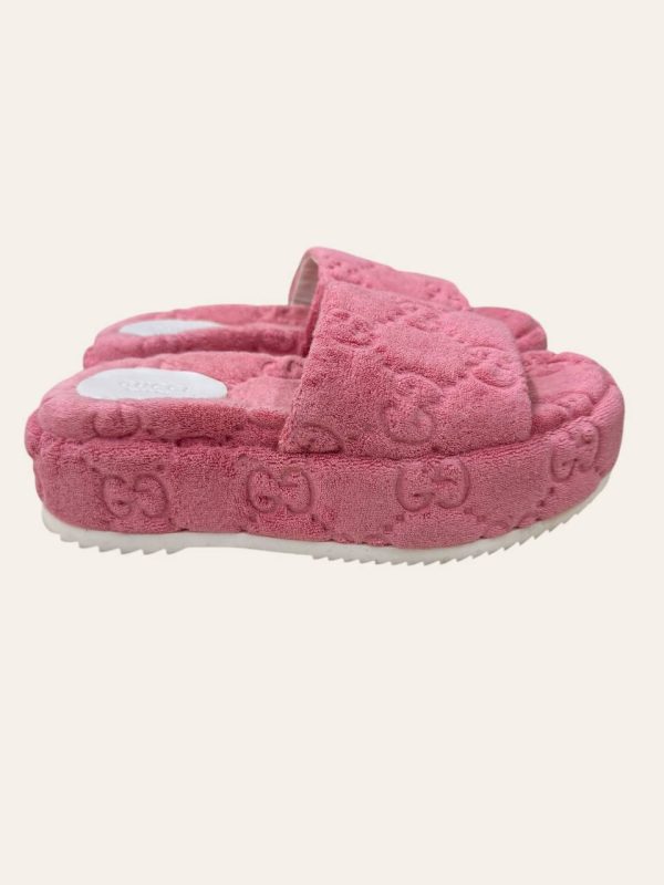 Gucci Monogram Platform Slides Size 36