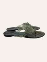 Chanel Camellia Rubber Sandal Size 38