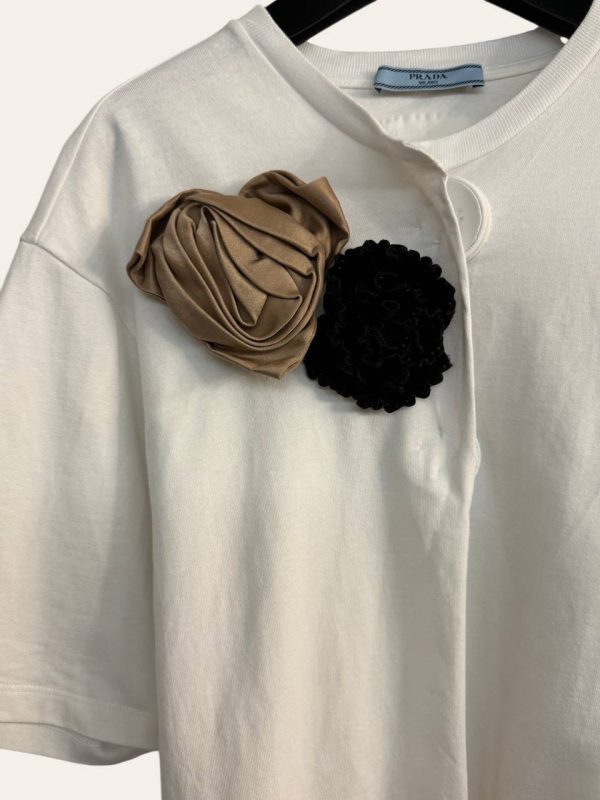 Prada Flower Detail Cardigan Shirt