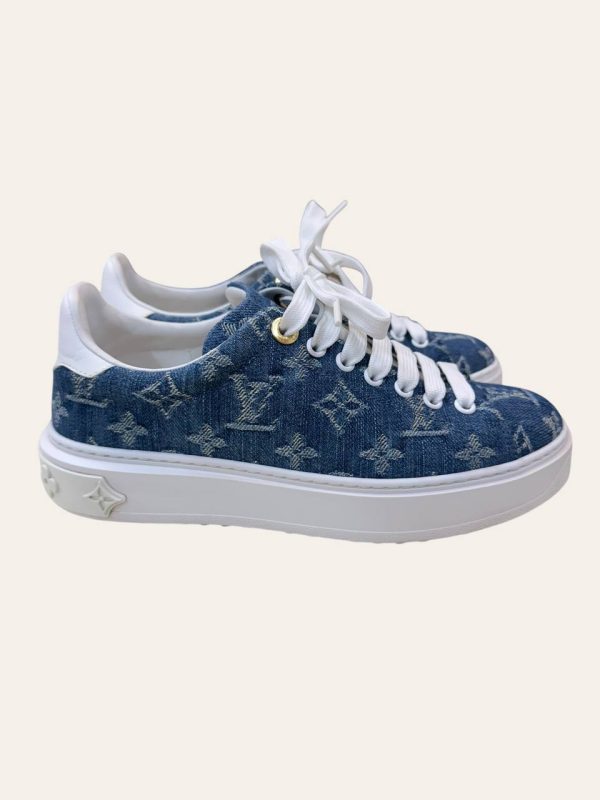 Louis Vuitton Monogram Denim Time Out Sneaker Size 35.5