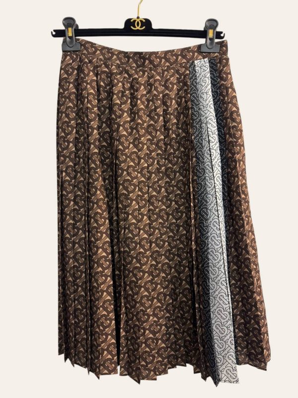 Burberry Logo Silk Skirt