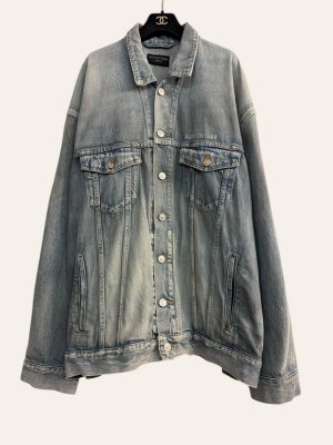 Balenciaga Oversized Logo Denim Jacket
