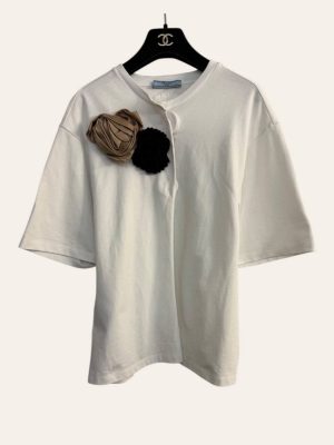 Prada Flower Detail Cardigan Shirt