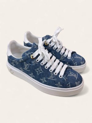 Louis Vuitton Monogram Denim Time Out Sneaker Size 35.5