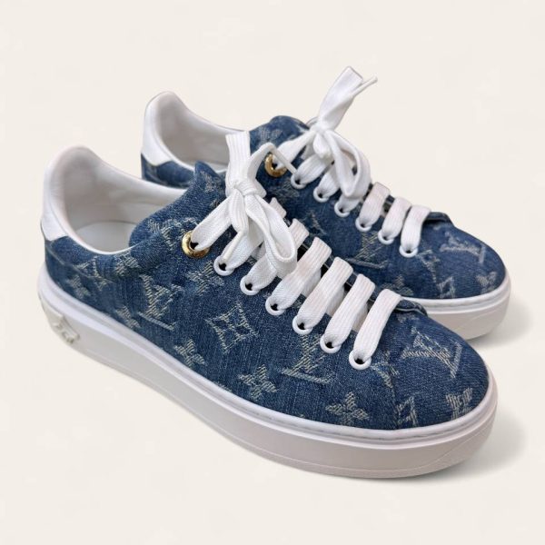 Louis Vuitton Monogram Denim Time Out Sneaker Size 35.5