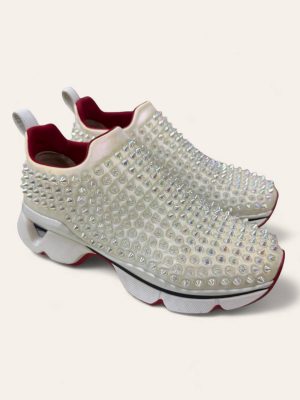 Christian Louboutin Neoprene Spike Sock Sneaker Size 37