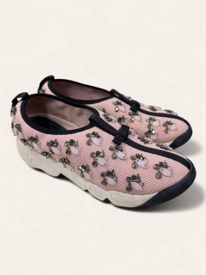 Dior Pink Mesh Fusion Embellished Sneaker Size 36