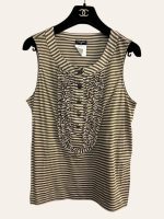 Chanel CC Striped Sleeveless Top