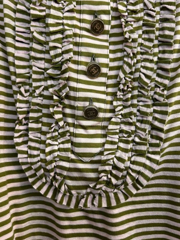 Chanel CC Striped Sleeveless Top