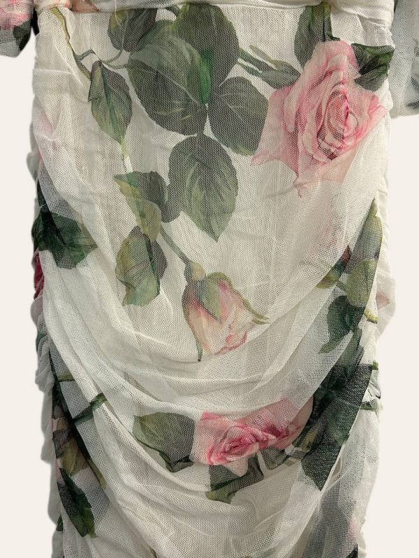 Dolce & Gabbana Floral Tulle Midi Dress