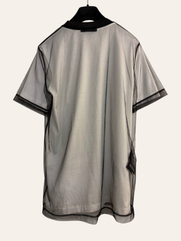 Prada Logo Double Layer Mesh T-Shirt