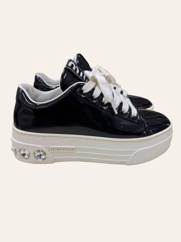 Miu Miu Patent Platform Sneaker Size 35