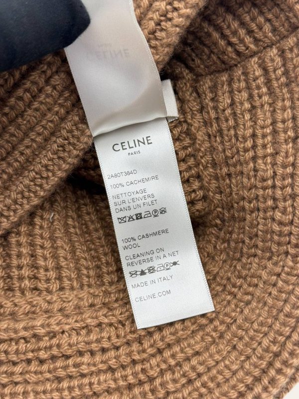 Celine Cashmere Triomphe Cloche Beanie