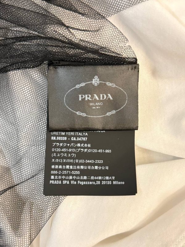 Prada Logo Double Layer Mesh T-Shirt