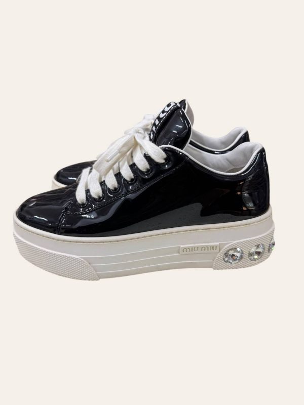 Miu Miu Patent Platform Sneaker Size 35