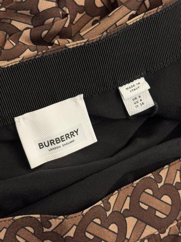 Burberry Logo Silk Skirt