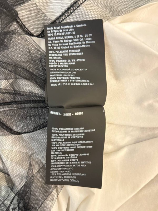 Prada Logo Double Layer Mesh T-Shirt