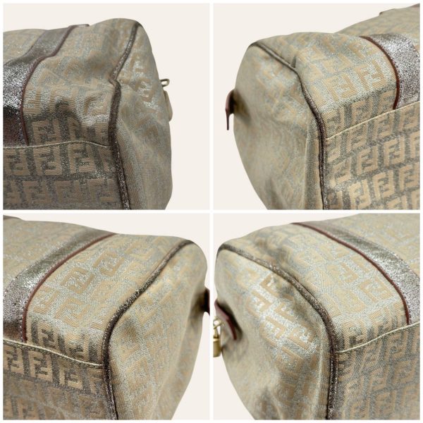 Fendi Metallic Zucca Boston Bag