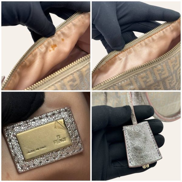 Fendi Metallic Zucca Boston Bag