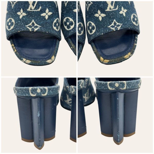 Louis Vuitton Denim Monogram Heel Size 37.5