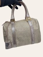 Fendi Metallic Zucca Boston Bag