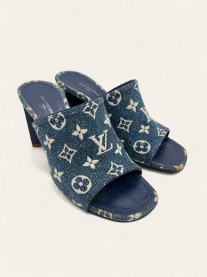 Louis Vuitton Denim Monogram Heel Size 37.5