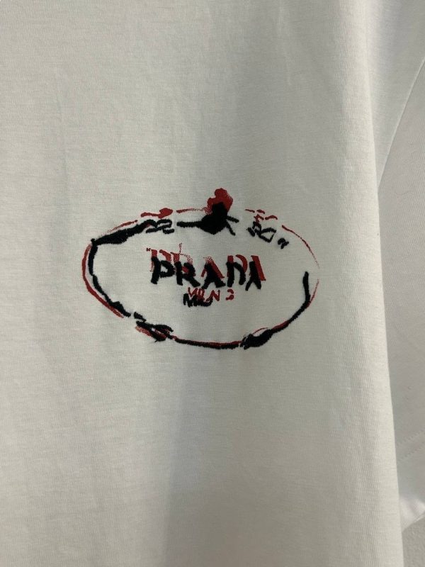 Prada Embroidered Logo T-Shirt