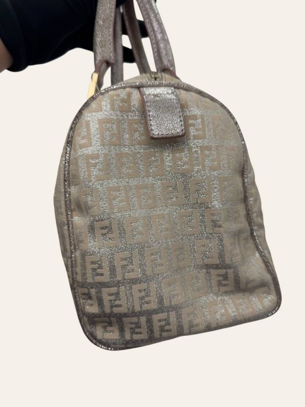 Fendi Metallic Zucca Boston Bag