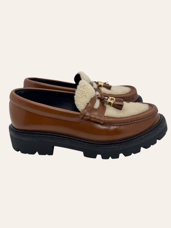 Celine Margaret Tassel Shearling Loafer Size 37
