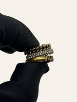 Dior Triple Jadior Rhinestone Pearl Ring