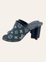 Louis Vuitton Denim Monogram Heel Size 37.5