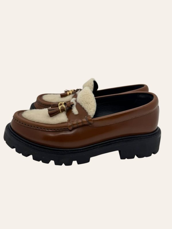 Celine Margaret Tassel Shearling Loafer Size 37