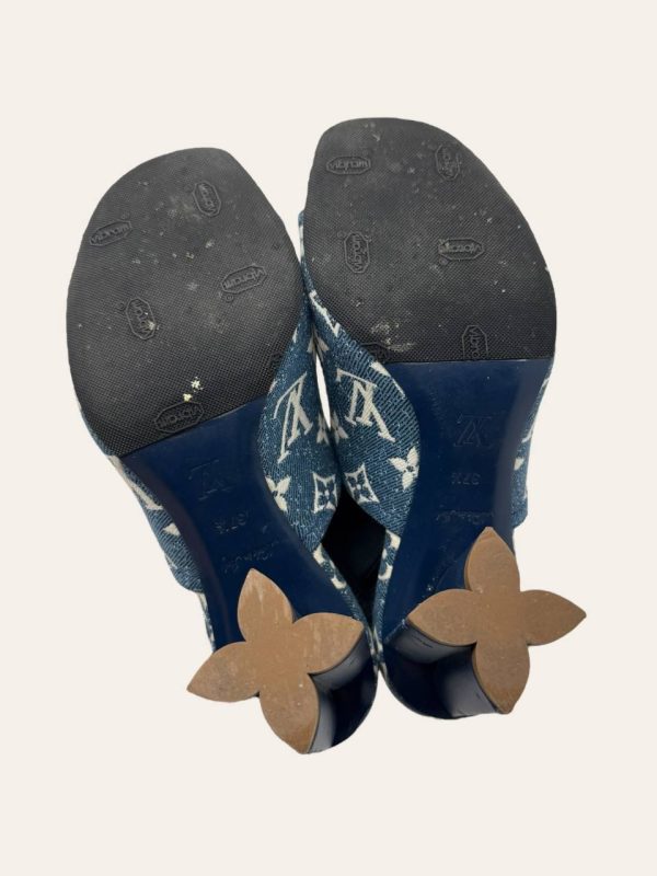 Louis Vuitton Denim Monogram Heel Size 37.5