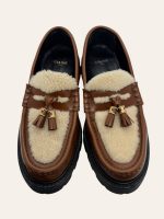 Celine Margaret Tassel Shearling Loafer Size 37