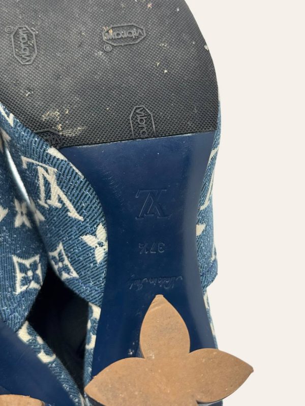 Louis Vuitton Denim Monogram Heel Size 37.5