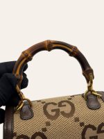 Gucci Jumbo GG Monogram Bamboo Top Handle 2 Way Bag